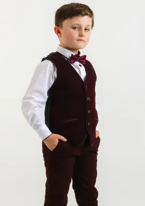 1880 Club Wool Blend Knit Waistcoat, Wine