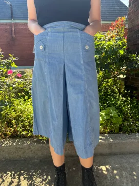 1970s Chambray high waisted culottes