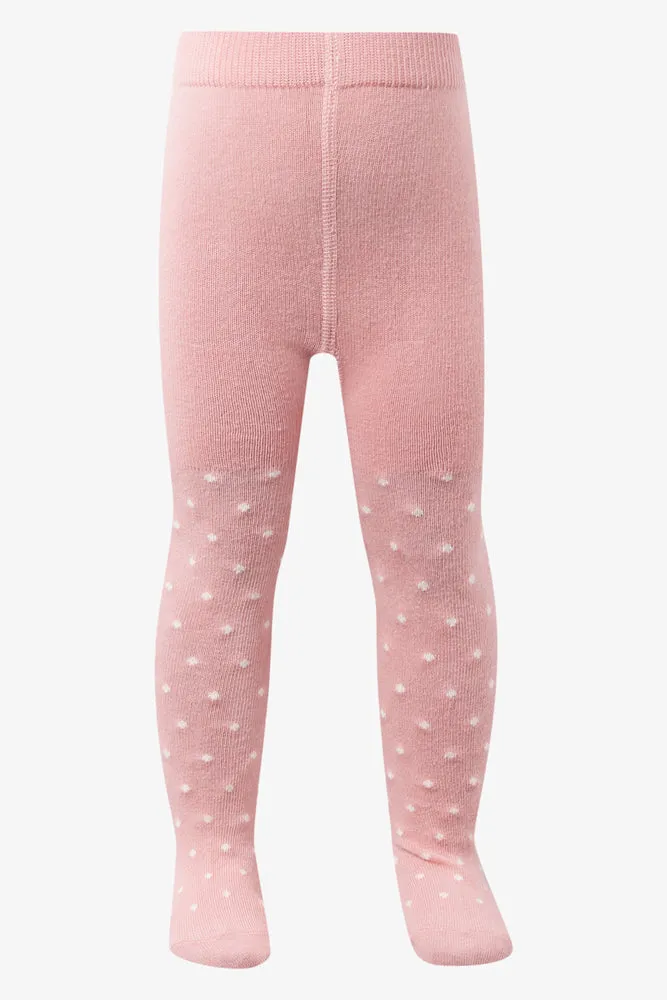 2 Pack Spot Jacquard Tights Pink & Grey