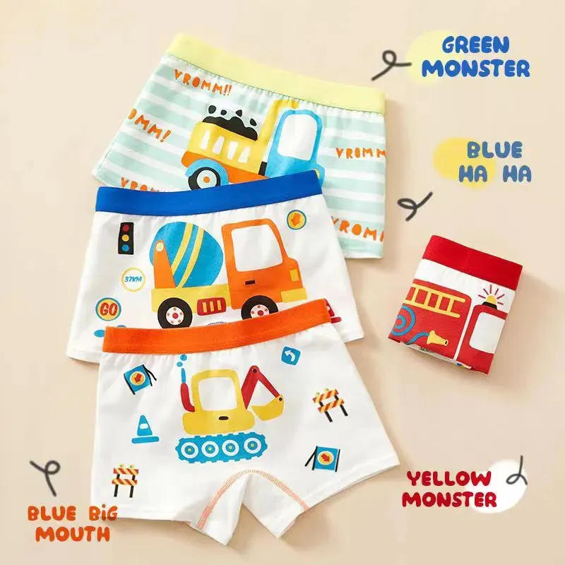 4PCs Set Engineering Adventure Underwear Panties