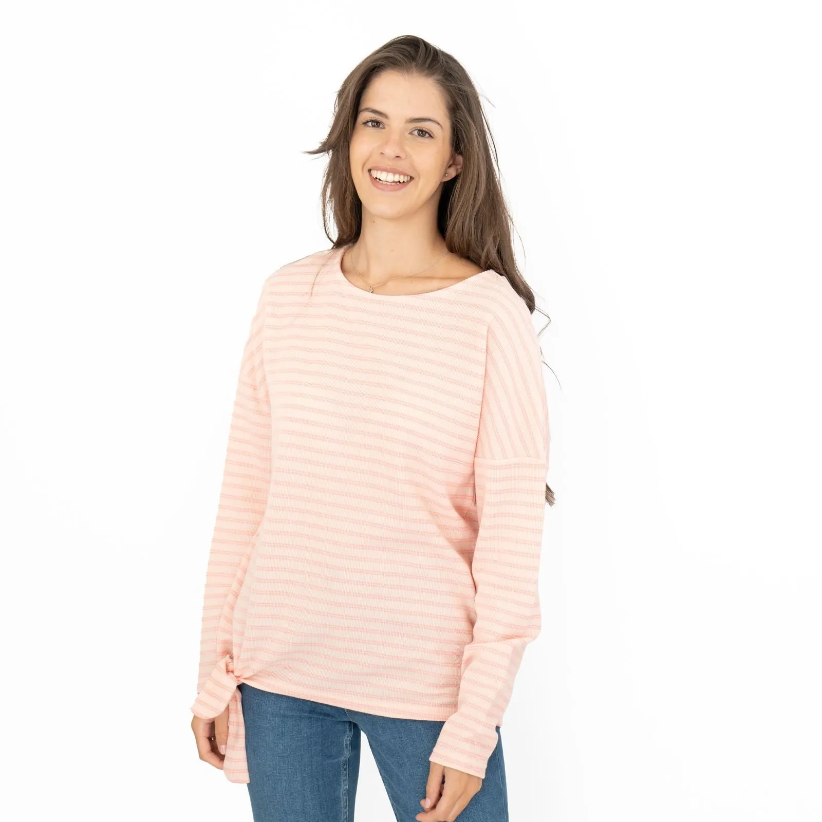 Animal Pink Long Sleeve Stripe Tops