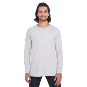 Anvil Men's Silver Lightweight Long & Lean Raglan Long Sleeve T-Shirt