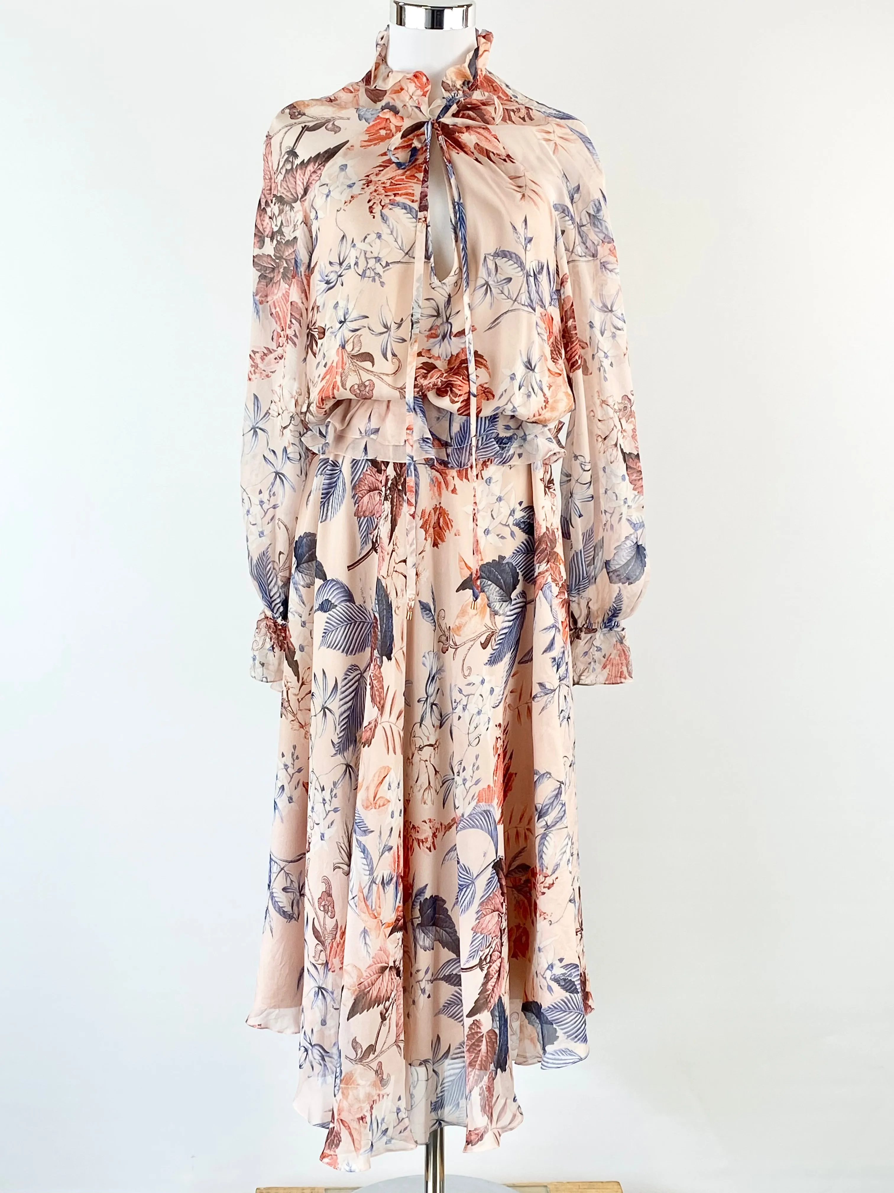 Arlington Milne Peach Floral Layered Dress - AU10