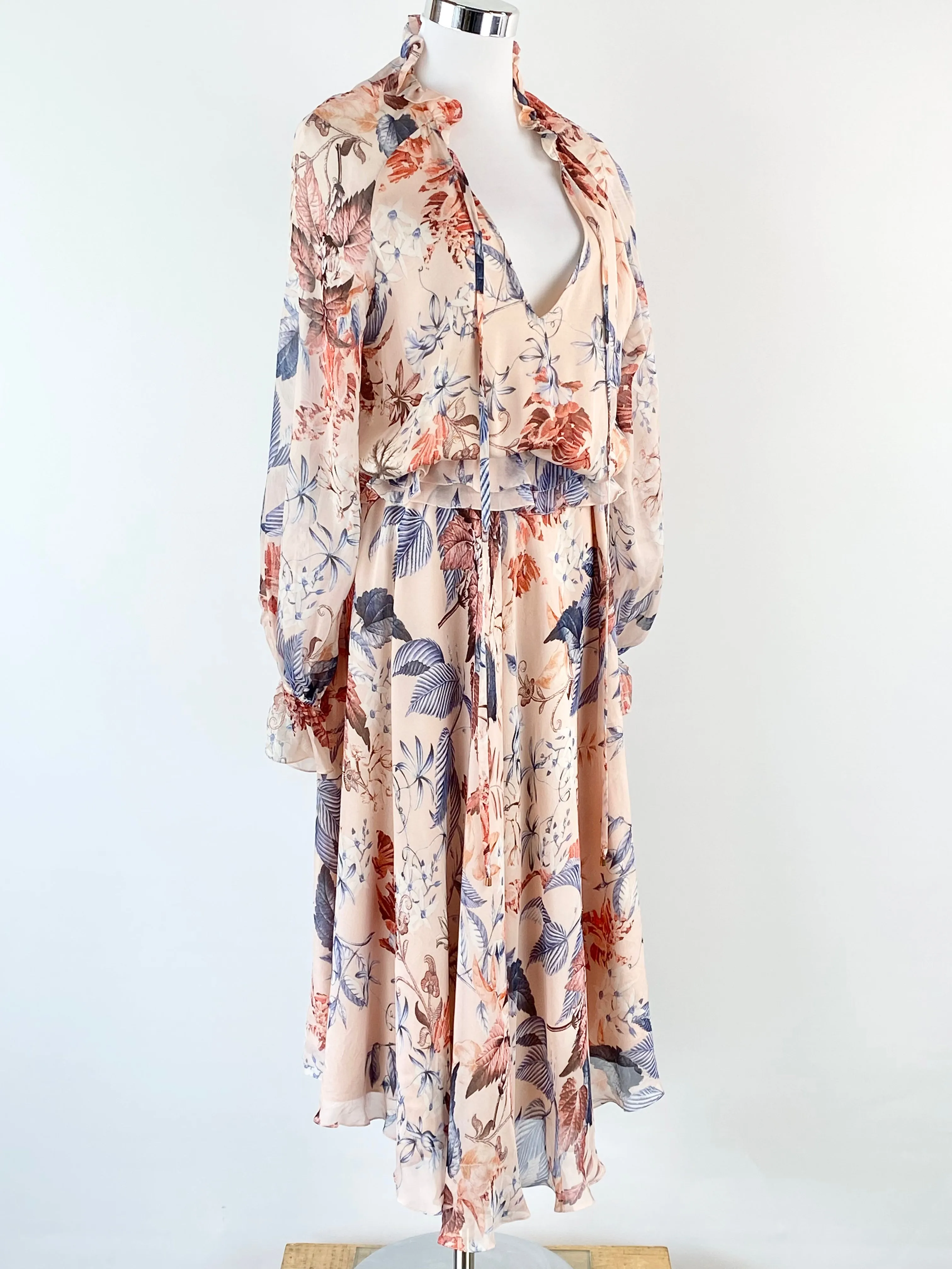 Arlington Milne Peach Floral Layered Dress - AU10