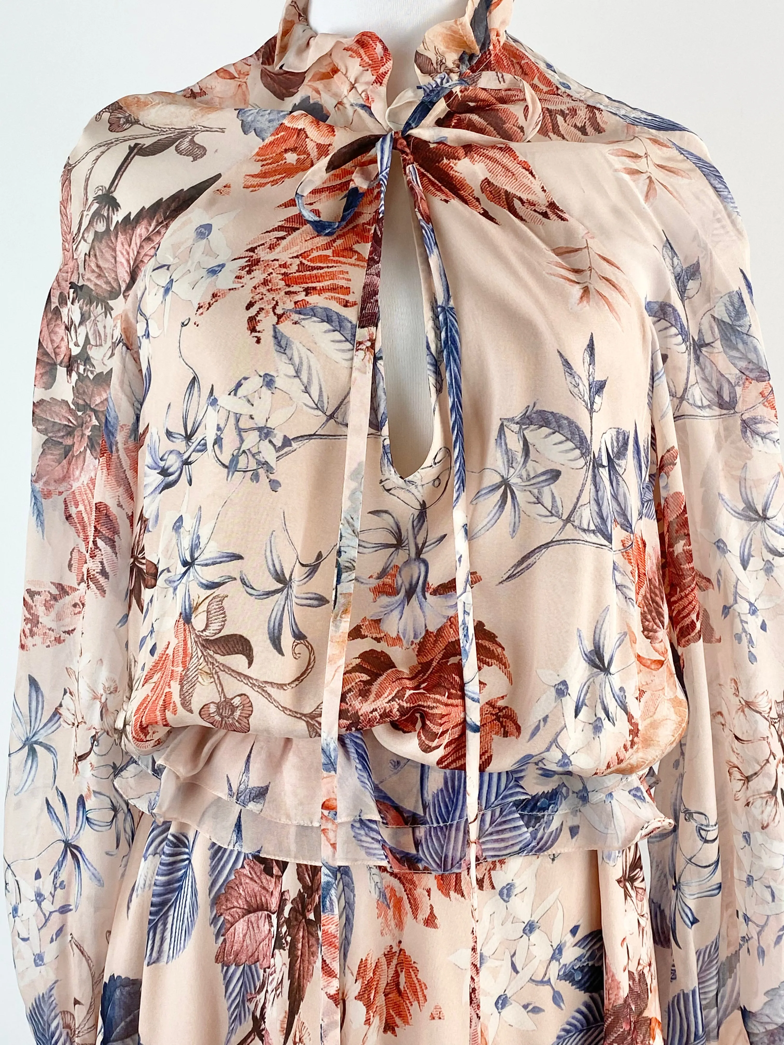 Arlington Milne Peach Floral Layered Dress - AU10