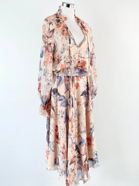 Arlington Milne Peach Floral Layered Dress - AU10