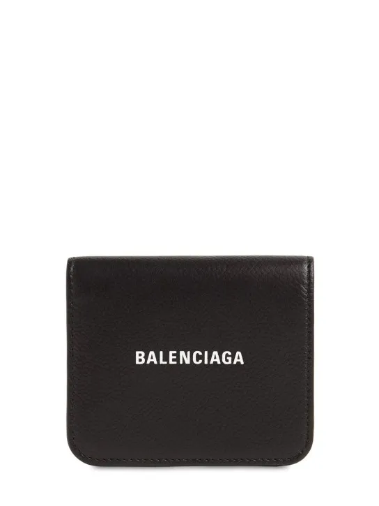 Balenciaga   Grained leather compact wallet 