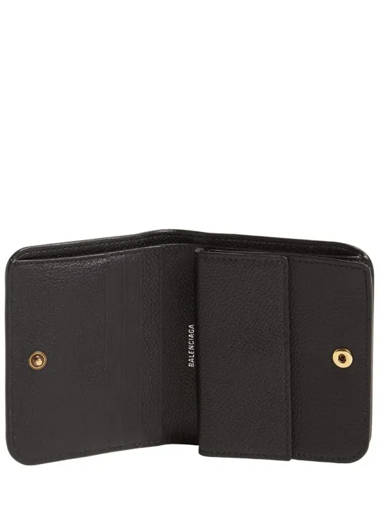 Balenciaga   Grained leather compact wallet 