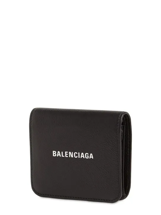 Balenciaga   Grained leather compact wallet 