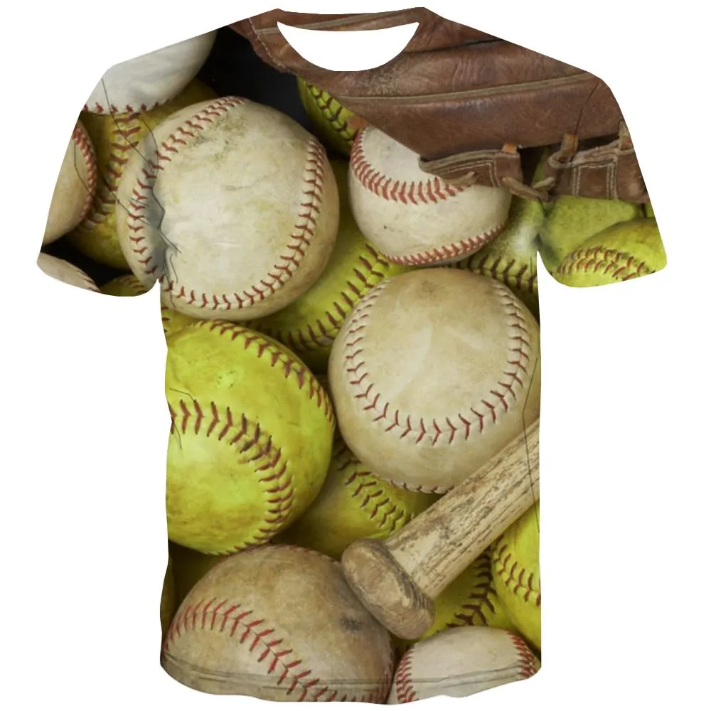 Baseball T shirts Men Stadium T shirts Funny Game Tshirts Cool White Shirt Print