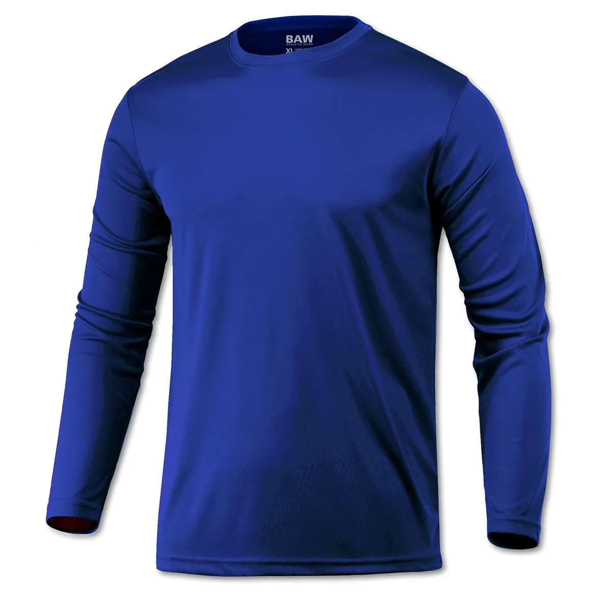 BAW Men's Royal Loose Fit Cool Tek Long Sleeve T-Shirt