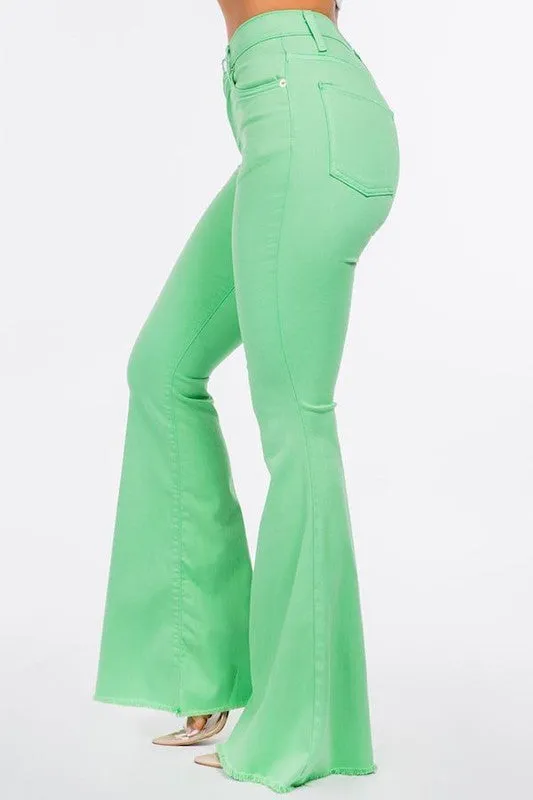 Bell Bottom Jean in Lime