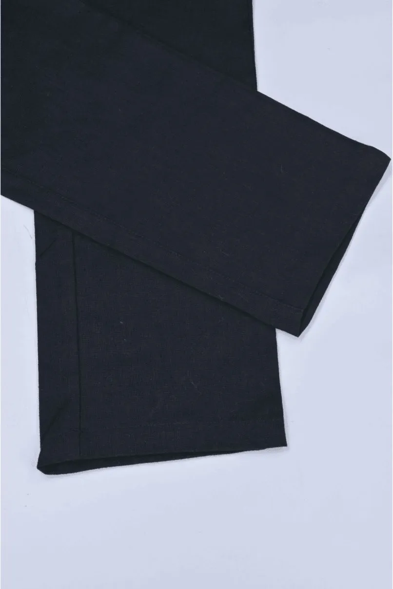 Black Linen - 2 way stretch - COTTON PANT