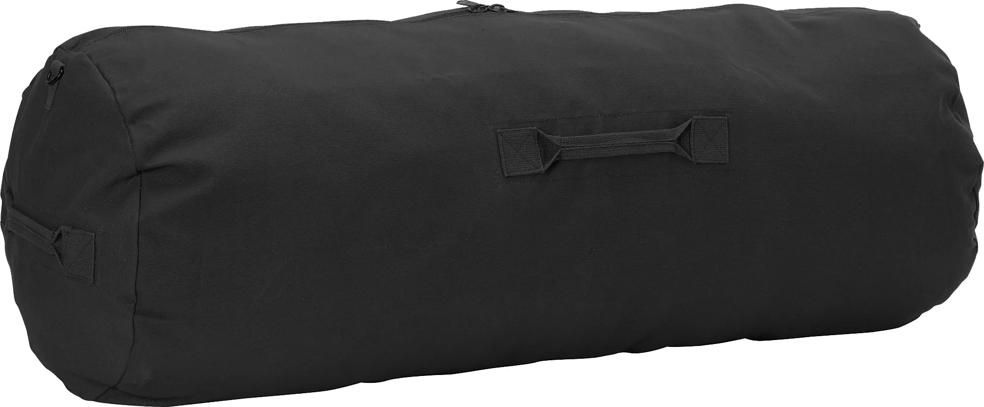 Black - Military Duffle Bag with Side Zipper 25 in. x 42 in. - Cotton Canvas