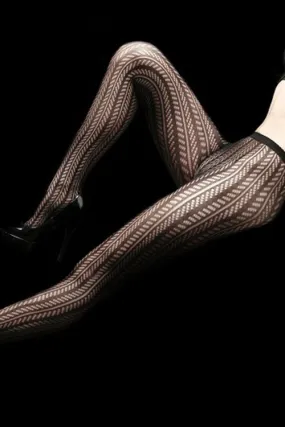 Bold Herringbone Fishnet Pantyhose Tights