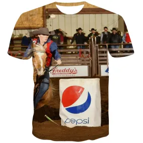 Borse T shirts Men Competition Tshirt Printed Raced Tshirts Novelty Equestrian Tshirts Casual