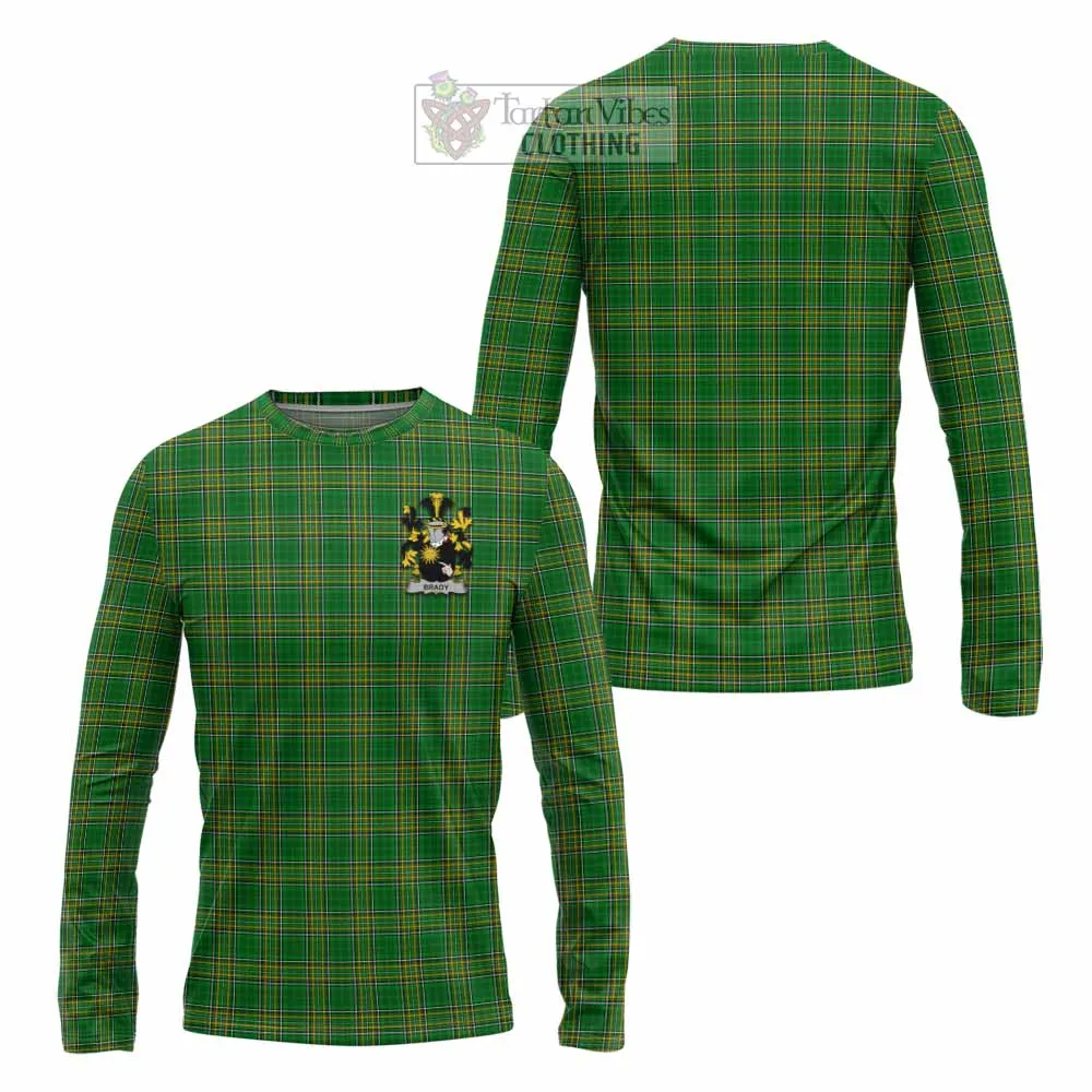 Brady Irish Clan Tartan Long Sleeve T-Shirt with Coat of Arms