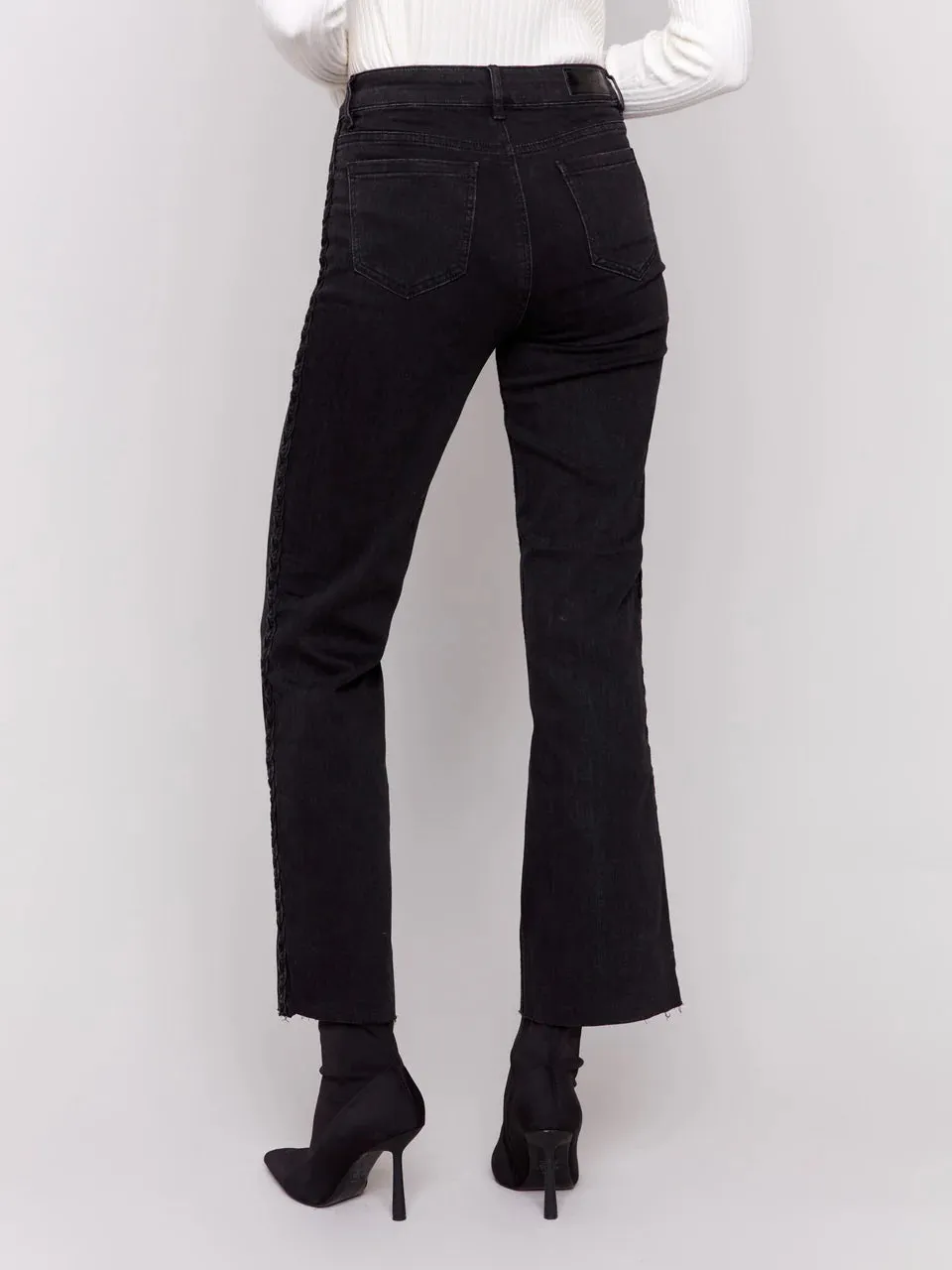 Braided Side Seam Jean - Black