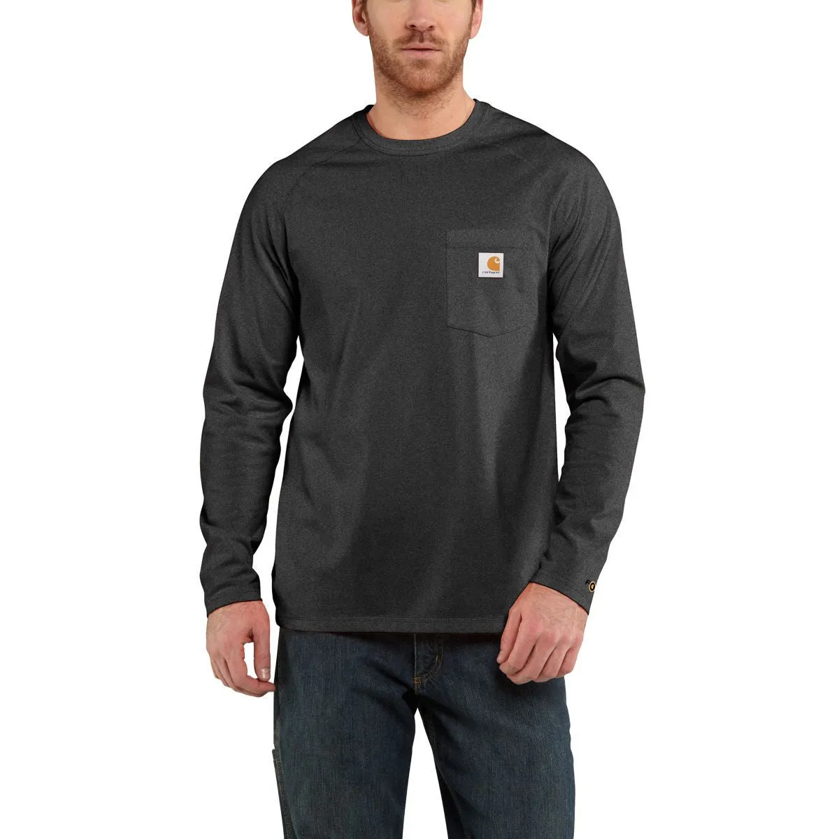 Carhartt Men's Tall Carbon Heather Force Cotton L/S T-Shirt