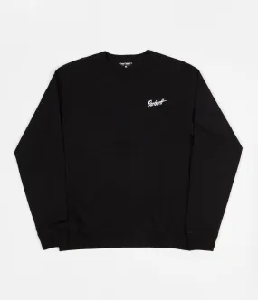 Carhartt Spill Script Long Sleeve T-Shirt - Black / White