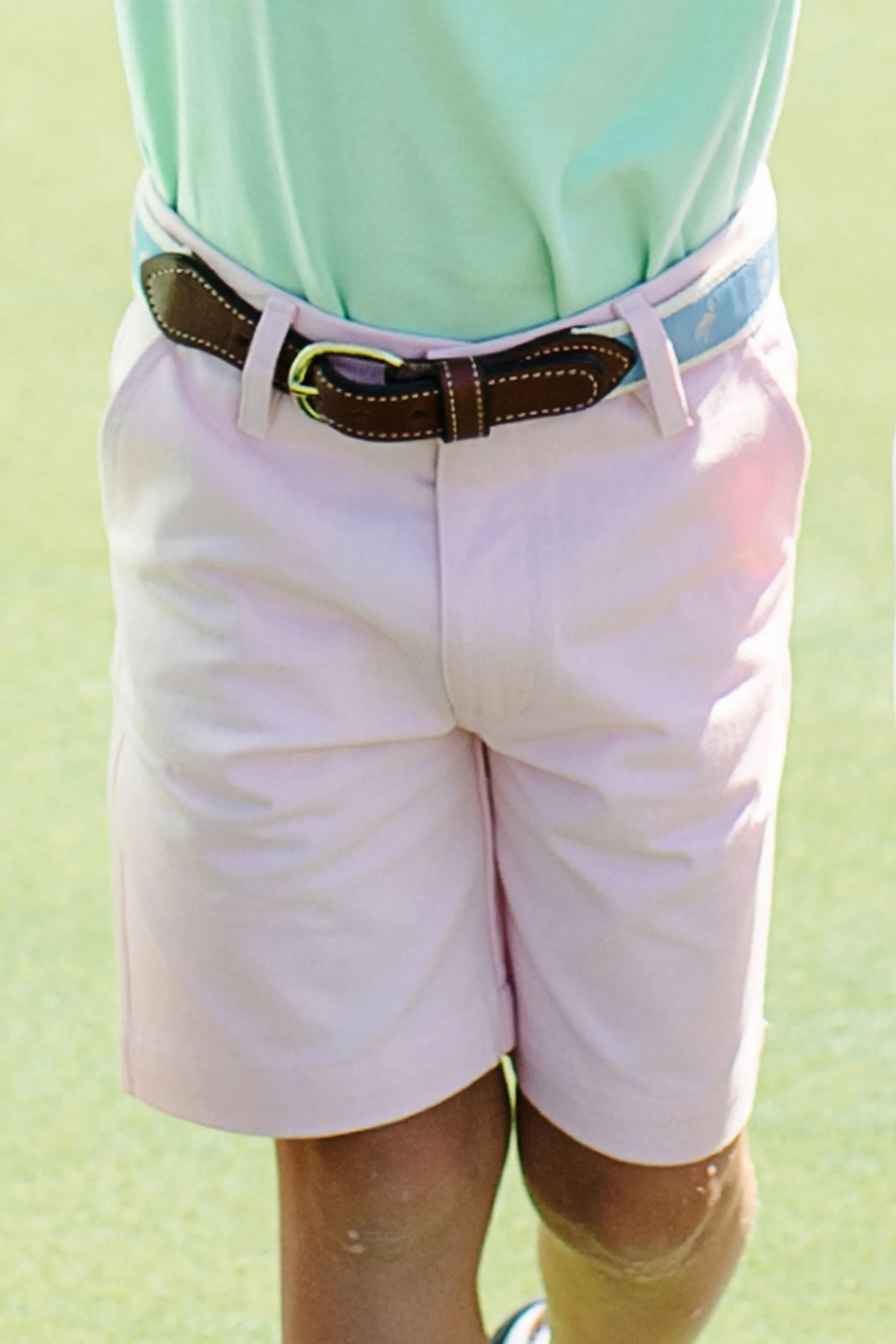 Charlie's Chinos - Palm Beach Pink with Mandeville Mint Stork