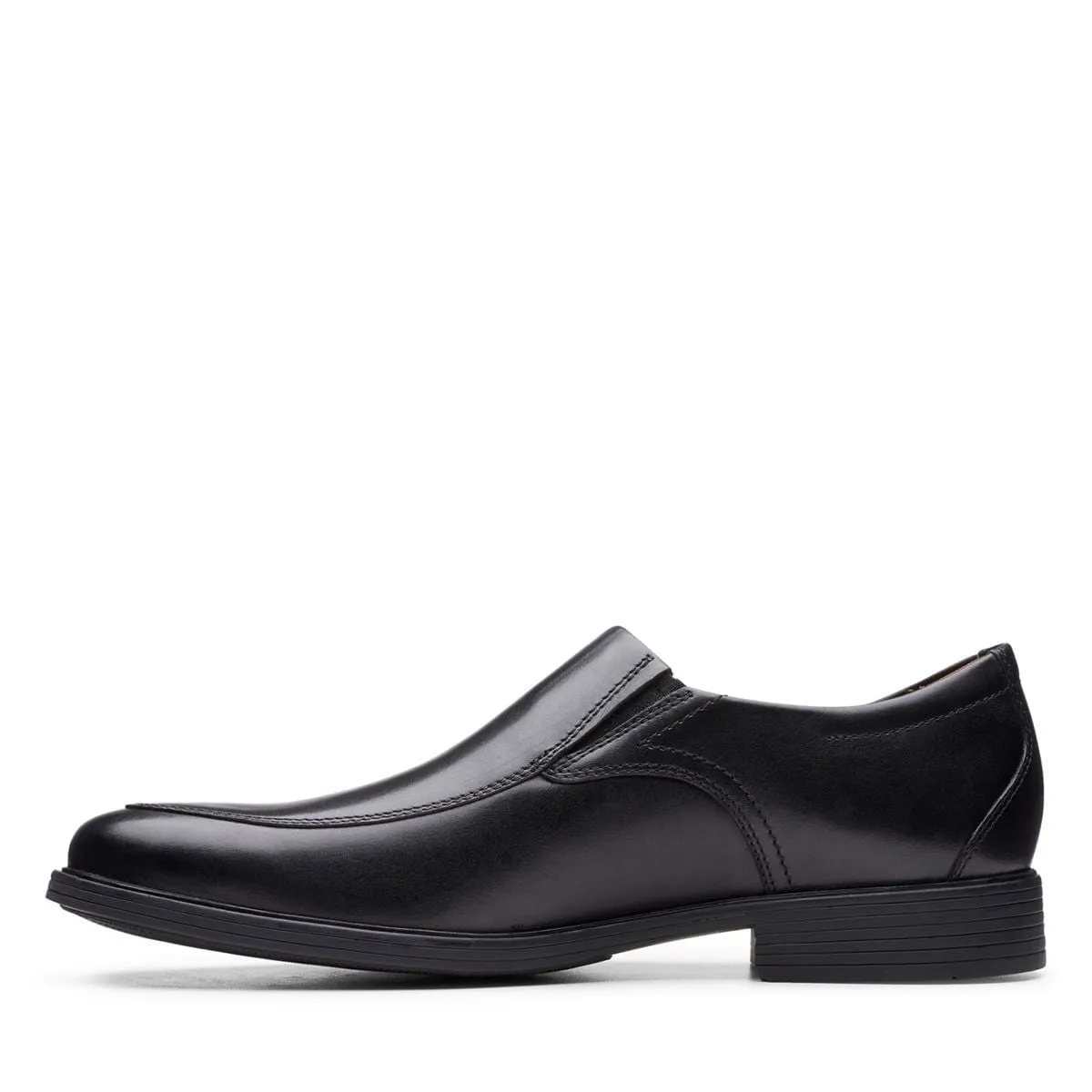 Clarks Men's Whiddon Step Loafers- Black Leather