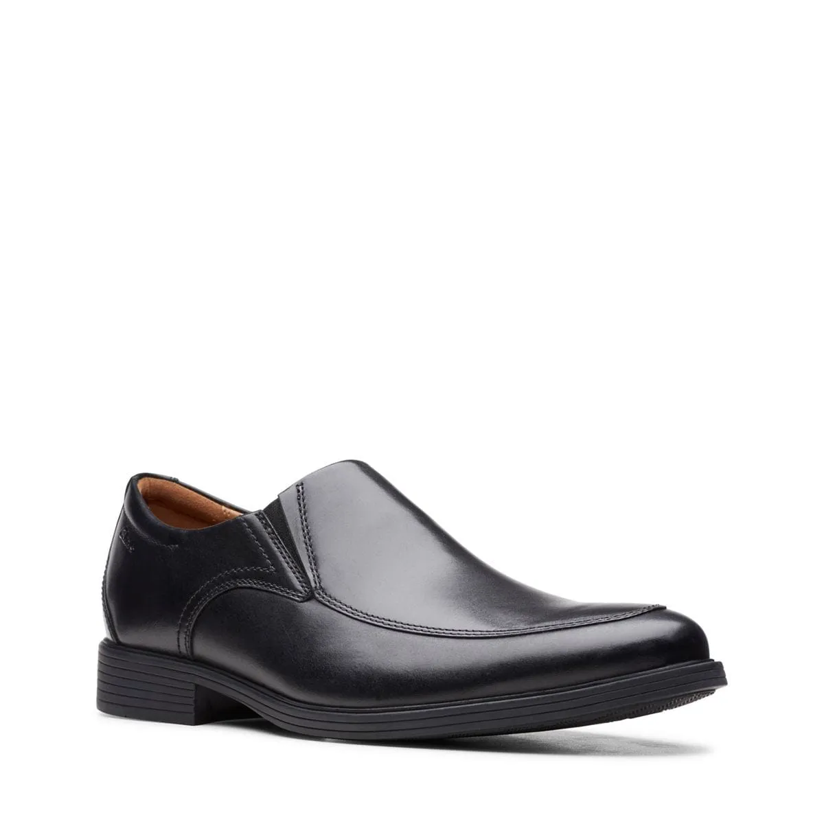 Clarks Men's Whiddon Step Loafers- Black Leather