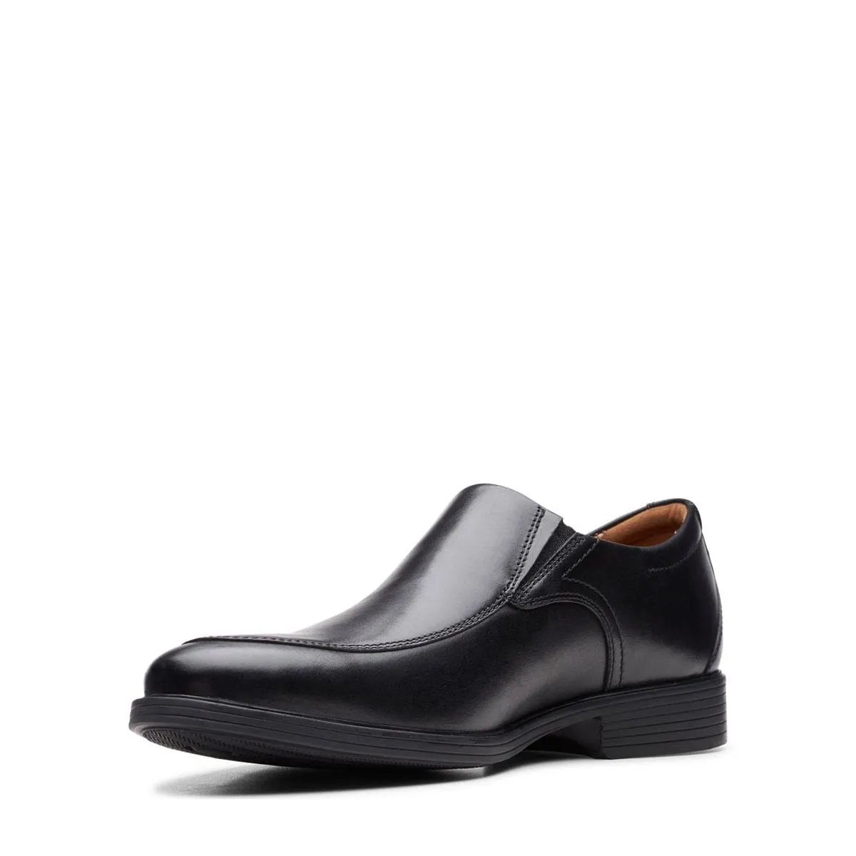 Clarks Men's Whiddon Step Loafers- Black Leather