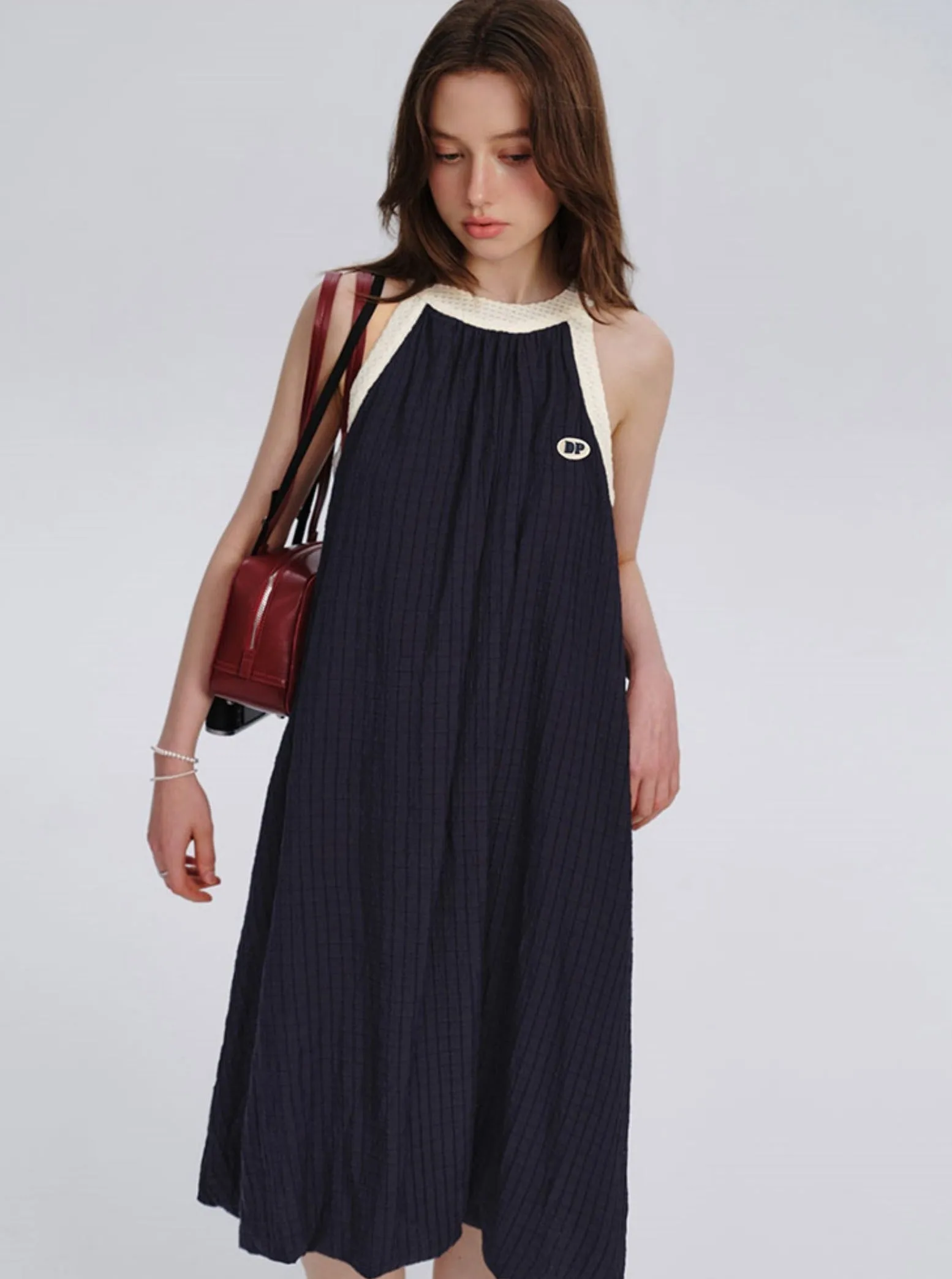 Contrasting Stitch Slip Dress