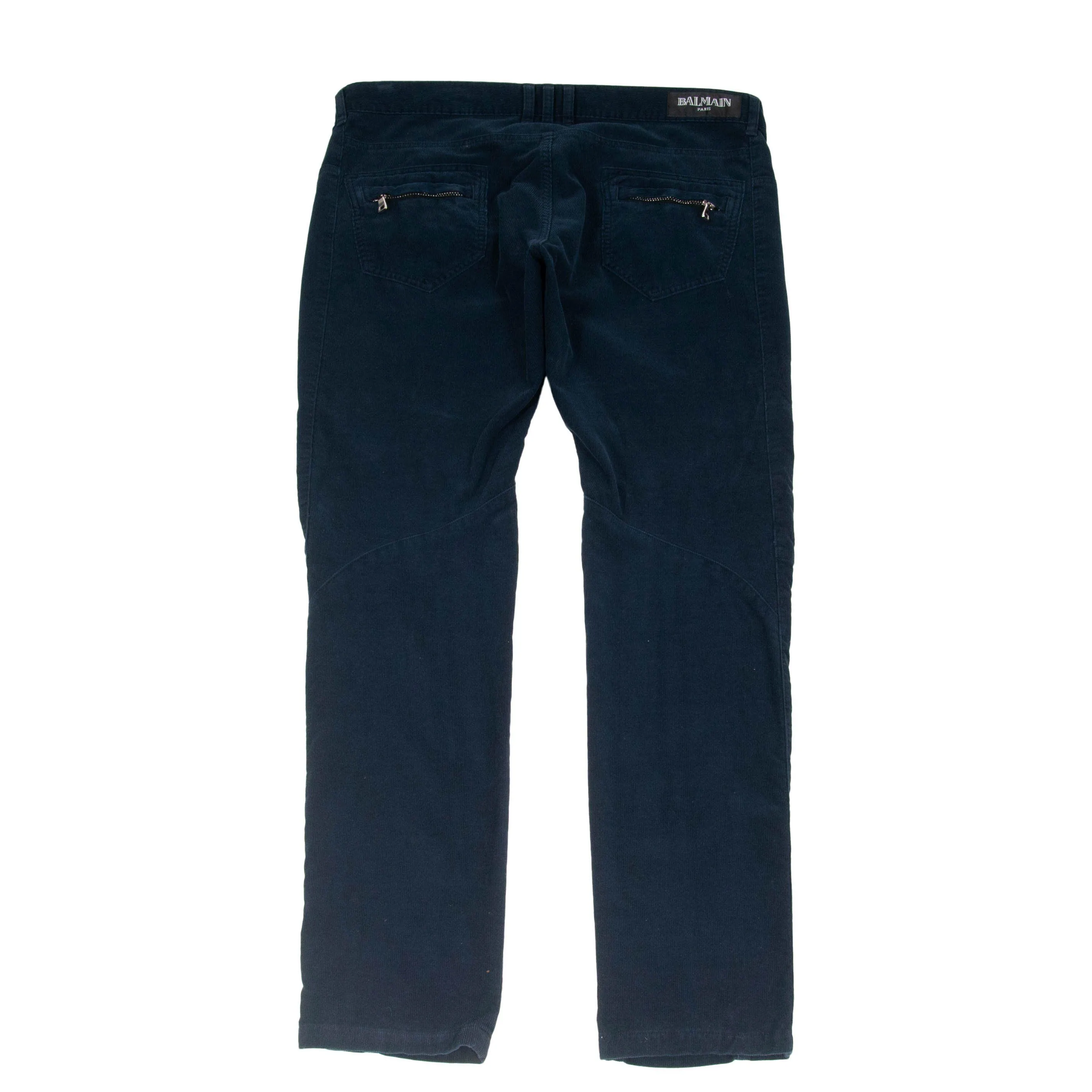 Corduroy Biker Jeans (Navy)