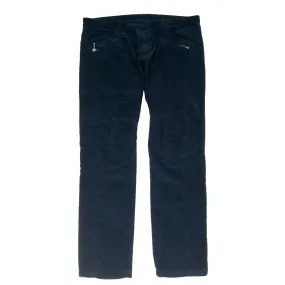 Corduroy Biker Jeans (Navy)