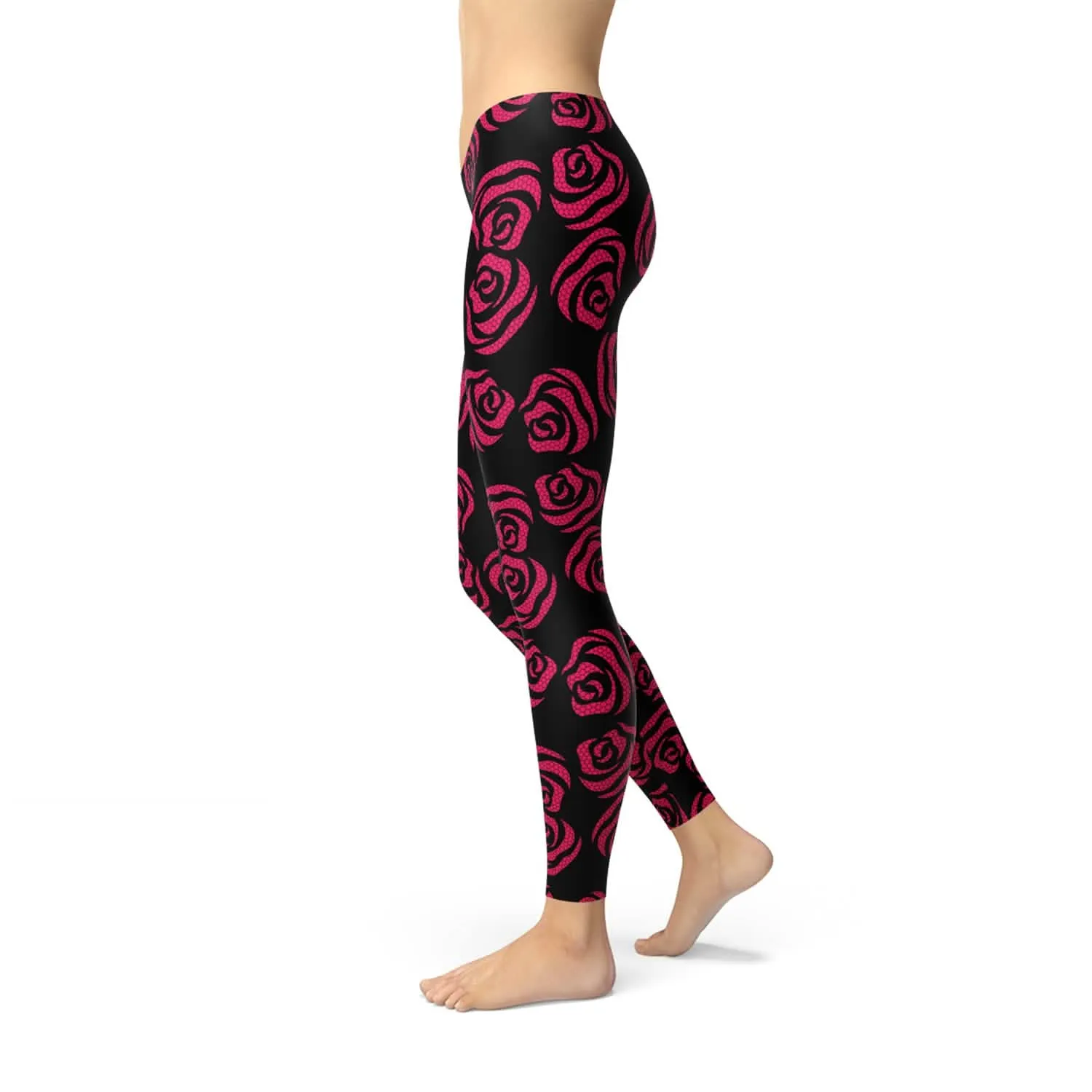 Crimson Floral Fitness Leggings