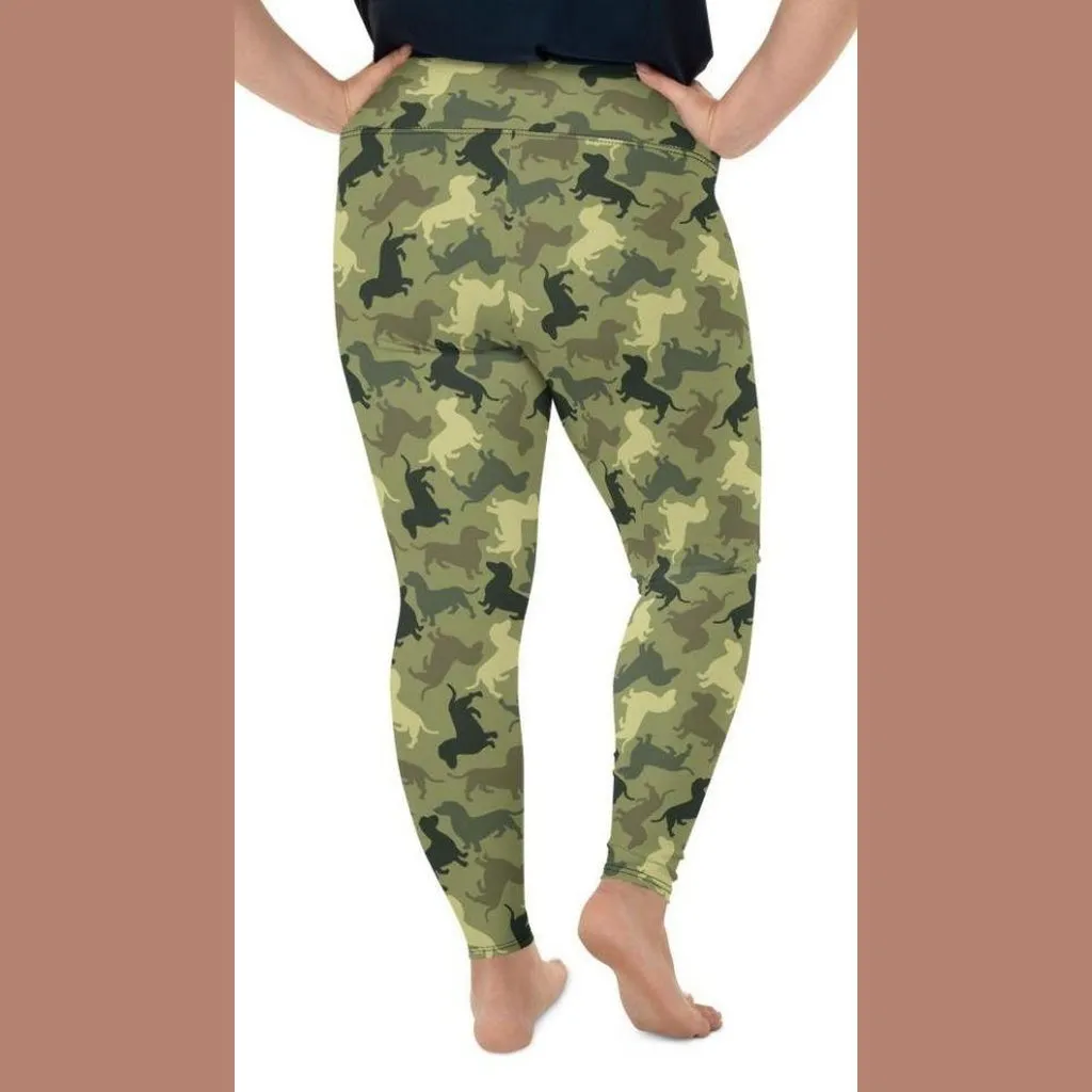 Dachshund Camo Plus Size Leggings