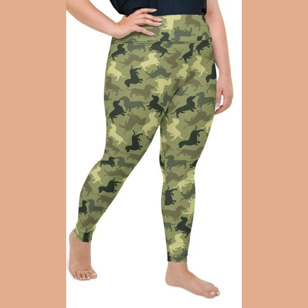 Dachshund Camo Plus Size Leggings