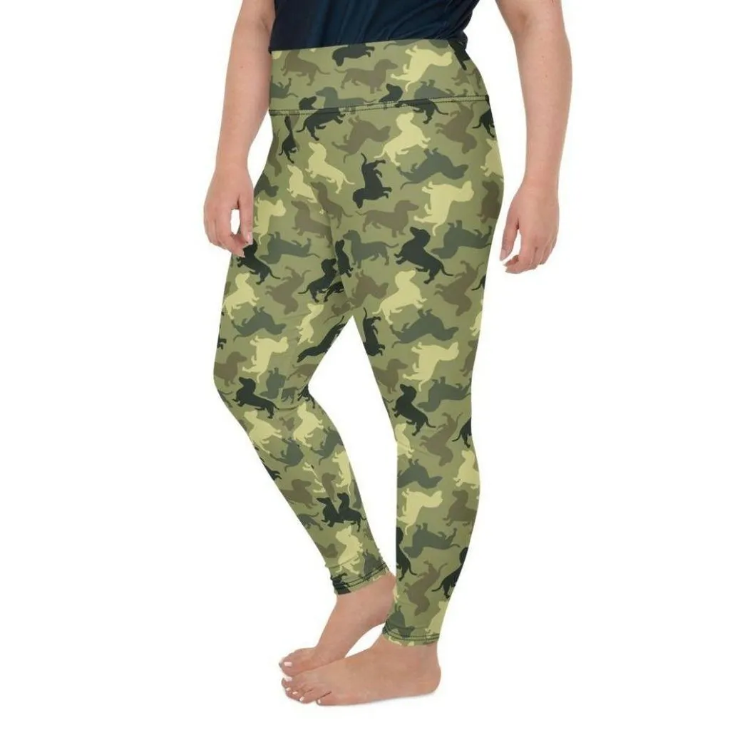 Dachshund Camo Plus Size Leggings