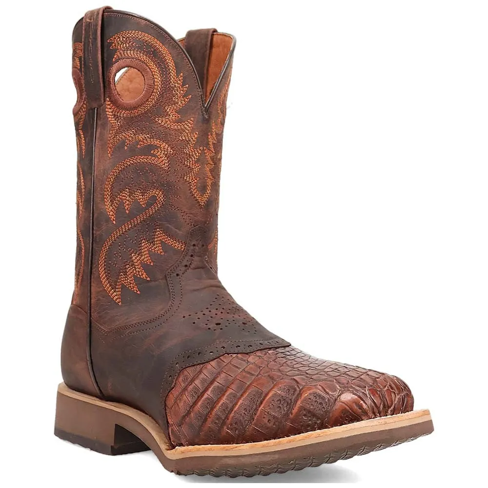 Dan Post Men's Egan Brown Caiman Leather Western Boots