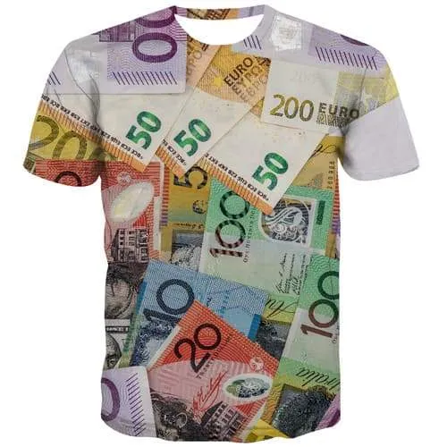 Dollar T shirts Men Money Tshirt Printed Russia Tshirts Cool United States Shirt Print Harajuku Tshirt Anime Short Sleeve summer