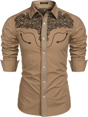 Embroidered Cowboy Button Down Shirt (US Only)