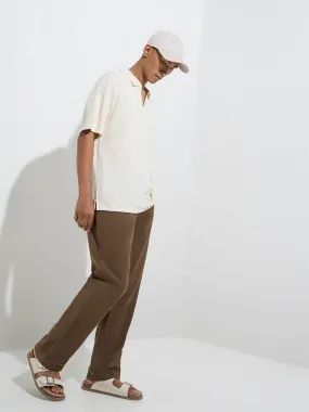 ETA Dark Khaki Relaxed-Fit Mid-Rise Cotton-Blend Chinos