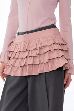 Fluffy Layered Tie Hem Cake Skirt