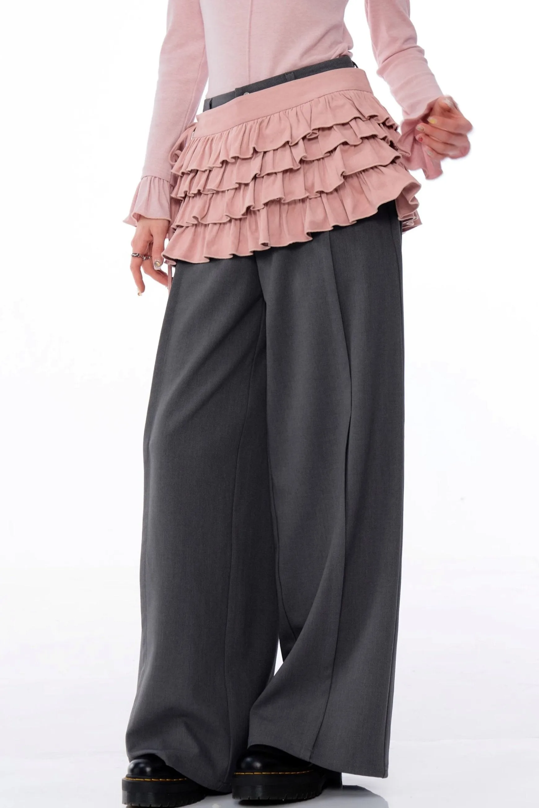 Fluffy Layered Tie Hem Cake Skirt