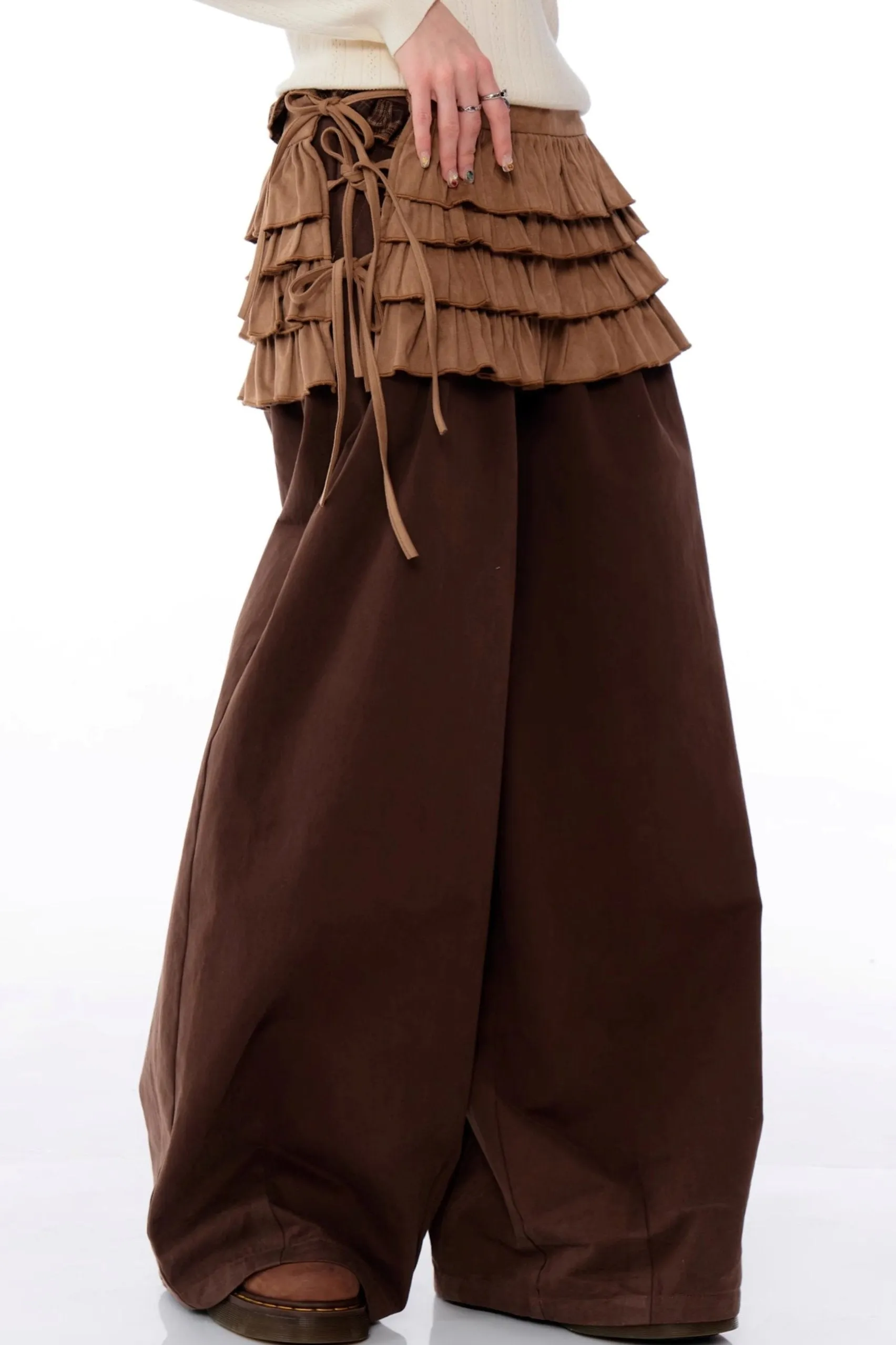 Fluffy Layered Tie Hem Cake Skirt