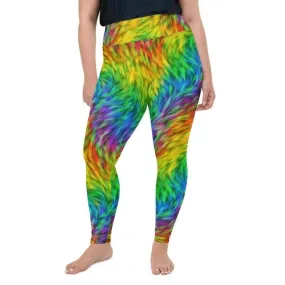 Fluffy Rainbow Plus Size Leggings