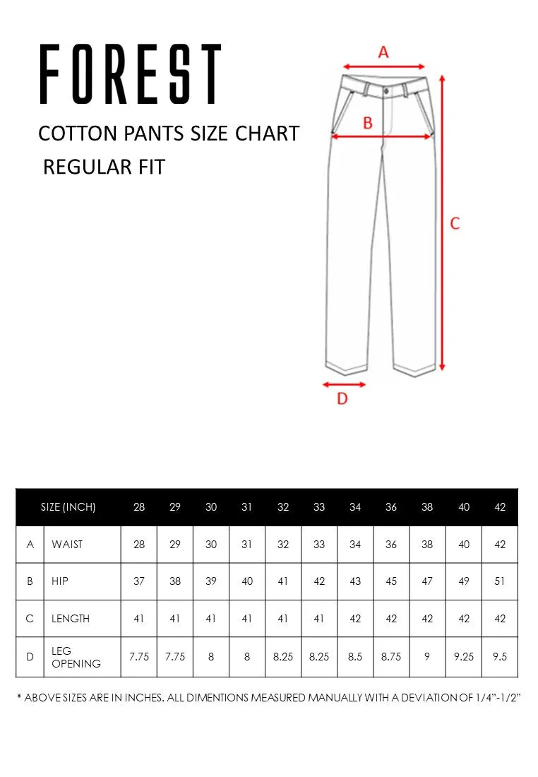 Forest Stretchable Slim Fit Cotton Pants Trousers Men Chinos Pant | Seluar Lelaki - 610198