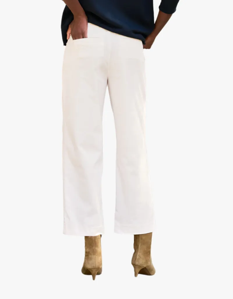 Frank & Eileen Westport The Italian Wide Leg Chinos in Chalk (Italian Performance Twill)