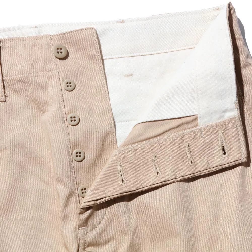 Full Count Tapered Chino Trousers Beige