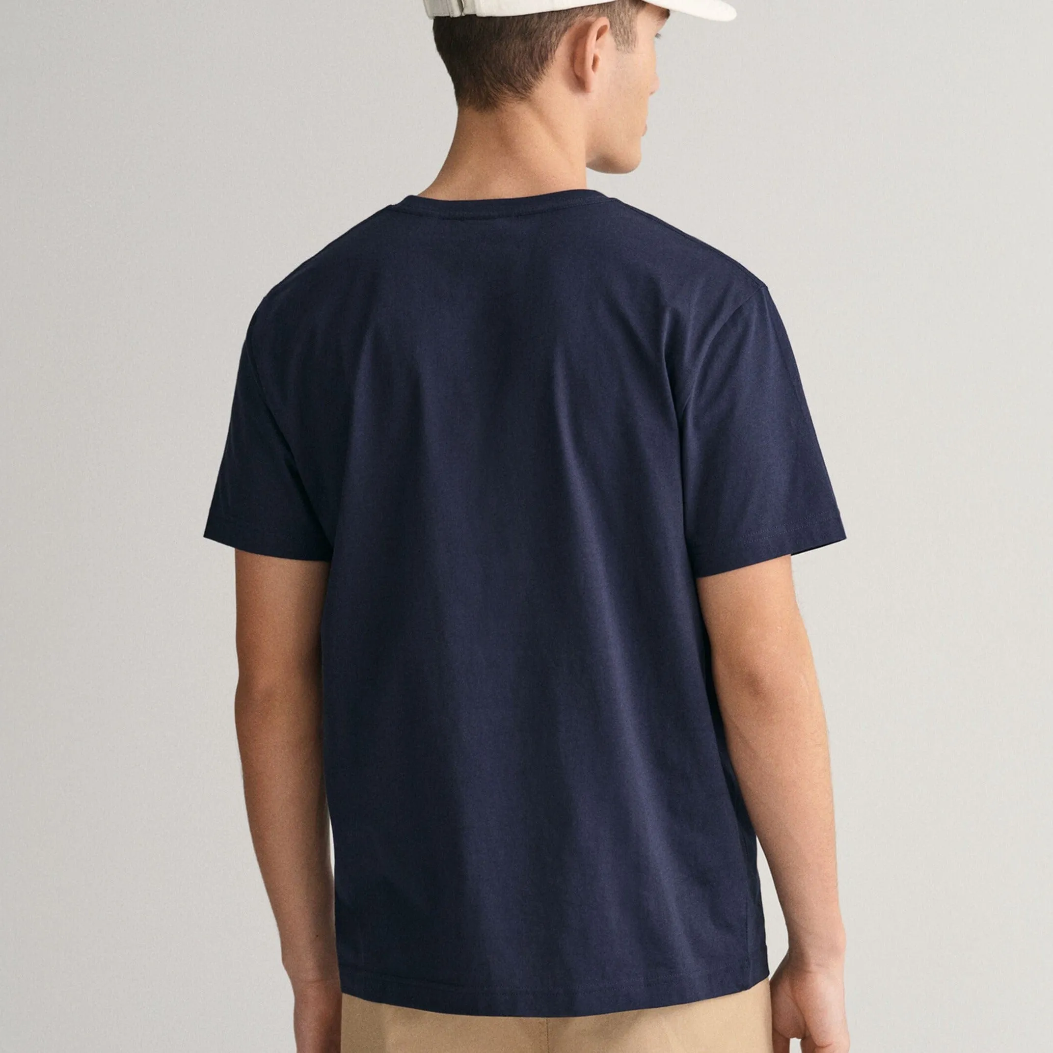 GANT Regular Fit Shield T-Shirt in Evening Blue