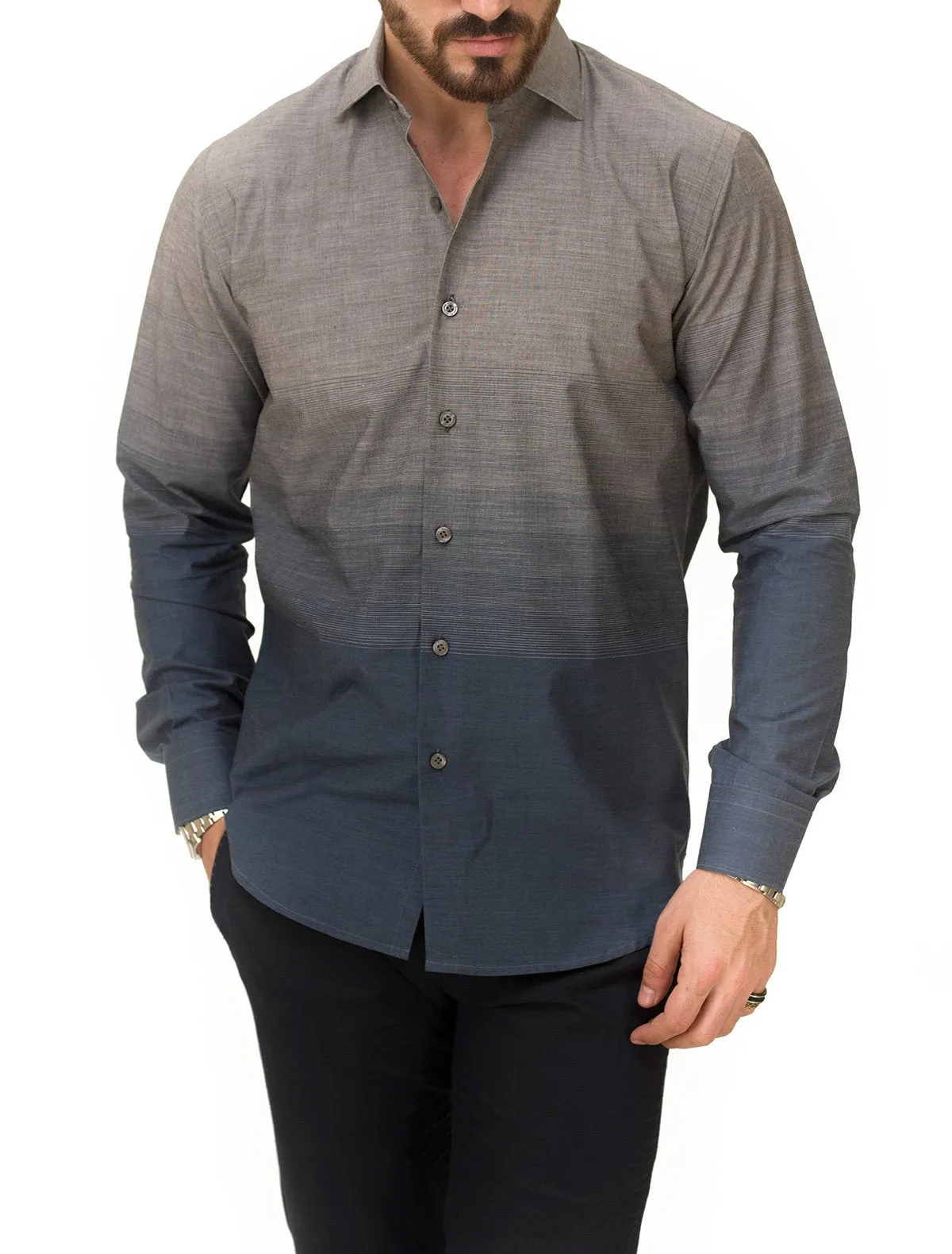 GREY–BLUE FADE OUT SHIRT