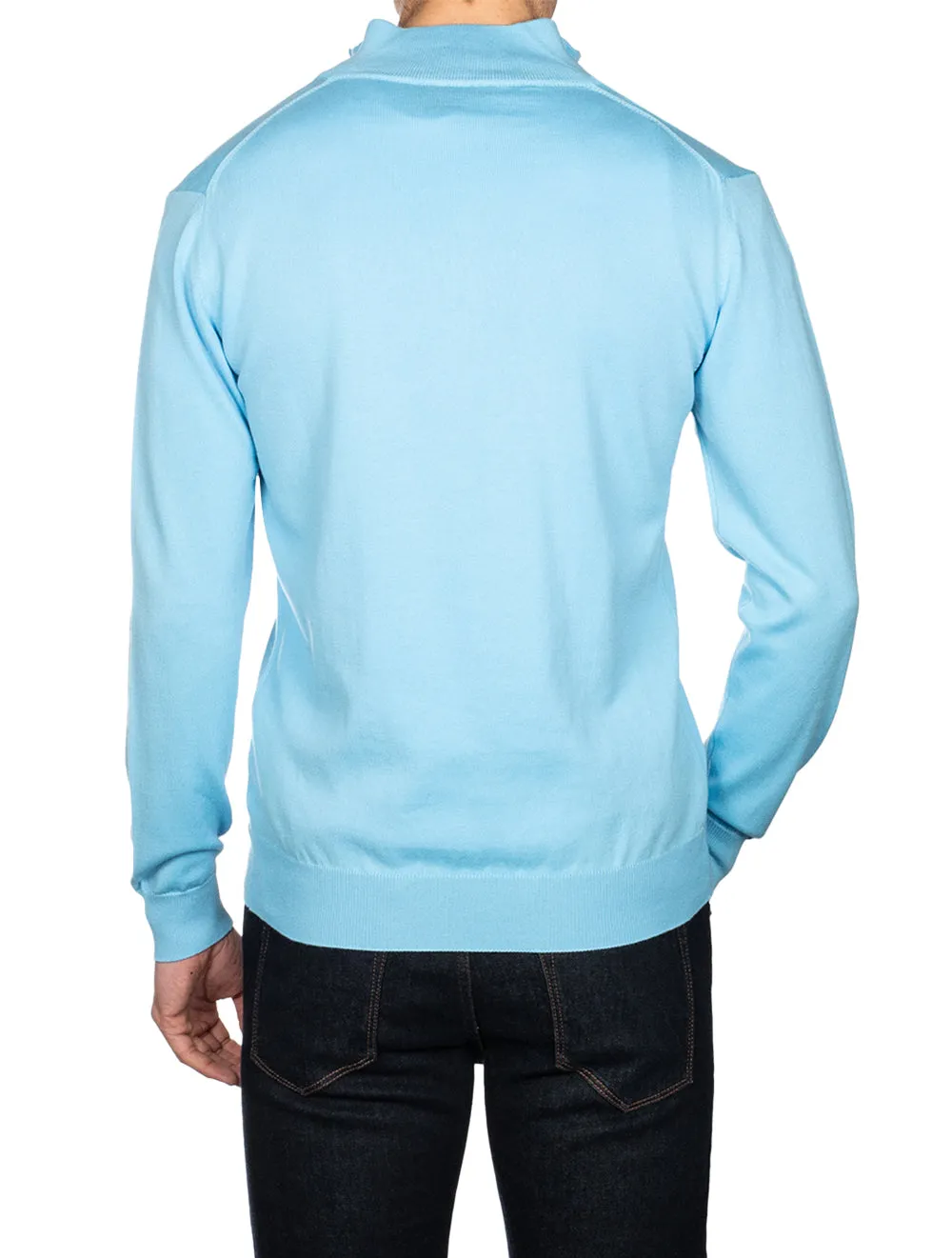 Half Zip Mock Neck Jumper Cielo Blue