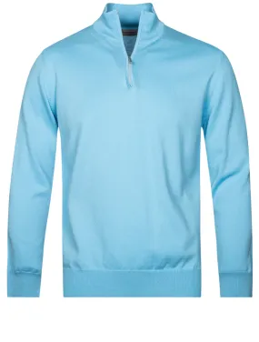 Half Zip Mock Neck Jumper Cielo Blue